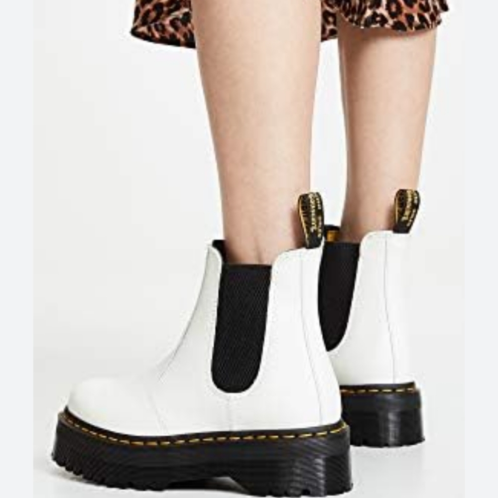 Dr. Martens White and Black Boots Size 8 - Picture 3 of 17